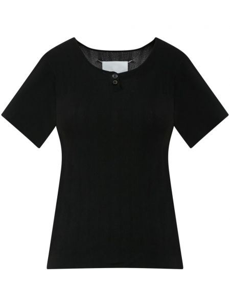 Tričko s knoflíky Maison Margiela černé