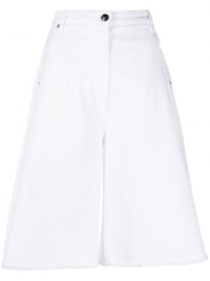 Voľné džínsové šortky Semicouture biela