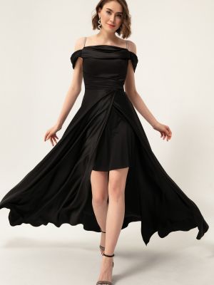 Атласное вечернее платье Lafaba черное
