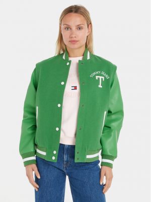 Priliehavá džínsová bunda Tommy Jeans zelená