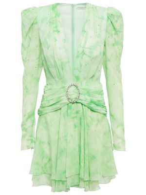 Rochie de mătase Alessandra Rich verde