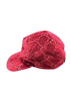 Aksamitna czapka Gucci Vintage czerwona