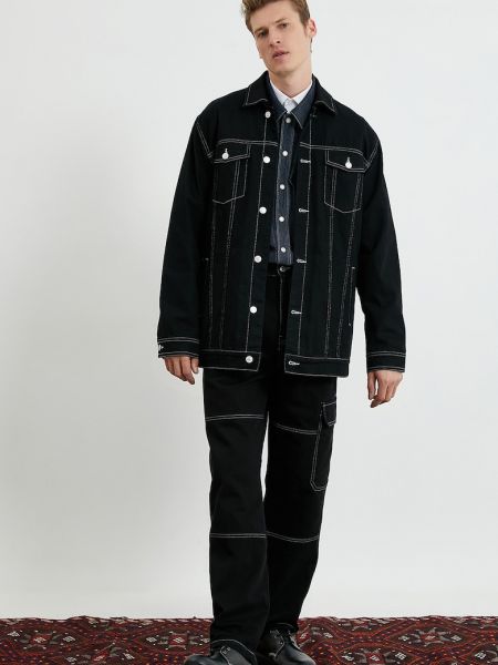 Джинсовая куртка с карманами Koton черная