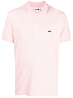 Pamučna polo majica slim fit Lacoste ružičasta