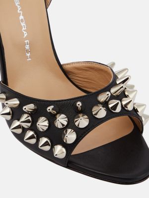 Kožené sandále Alessandra Rich čierna