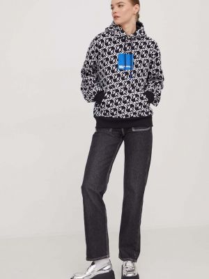 Hoodie s kapuljačom s printom Karl Lagerfeld Jeans crna