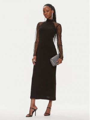 Slim fit koktejlové šaty Karl Lagerfeld černé
