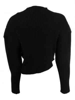 Asimetriškas medvilninis megztinis The Row juoda