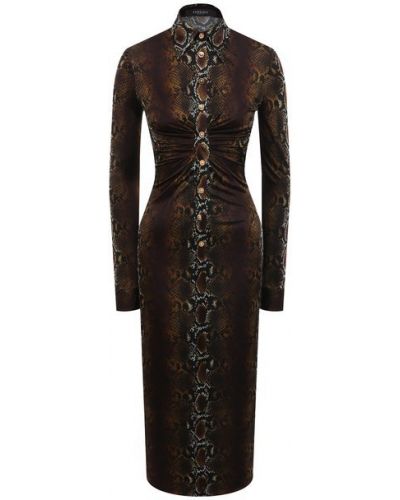 Платье из вискозы Versace, коричневое
