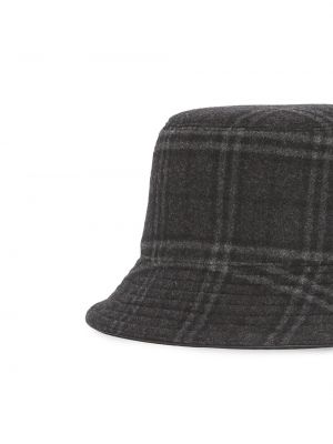 Kostkovaný klobouk s potiskem Burberry šedý