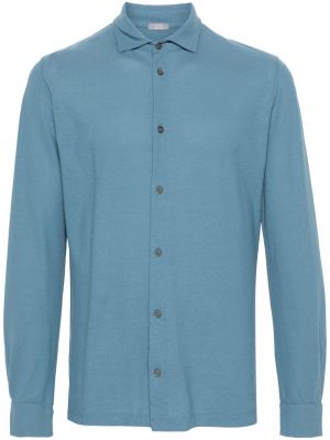 Βαμβακερό πουκάμισο Zanone μπλε