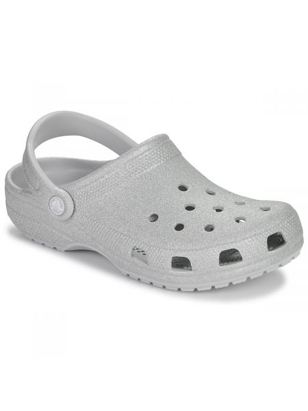Pantofle Crocs stříbrné