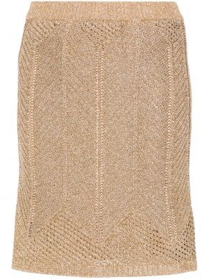 Pletena mini suknja Alberta Ferretti zlatna