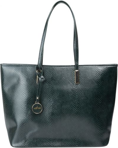 Jednofarebná kožená nákupná taška na zips Usha