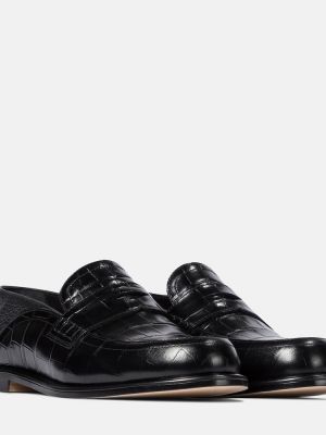 Kožené loafersy Loewe čierna