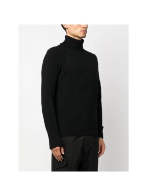 Jersey cuello alto de lana con cuello alto de tela jersey C.p. Company negro