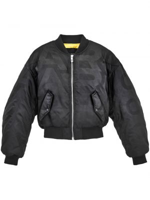Páperová bunda s potlačou Marc Jacobs čierna