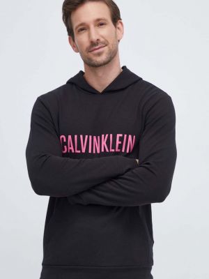 Суичър с качулка с принт Calvin Klein Underwear черно