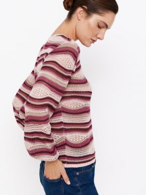 Ажурный свитер Cortefiel розовый
