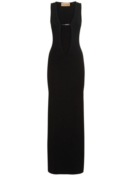 Džerzej viskózové dlouhé šaty Aya Muse čierna