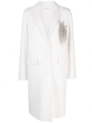 Вълнено палто с кристали P.a.r.o.s.h. бяло