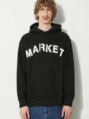 Bluza z kapturem bawełniana Market czarna