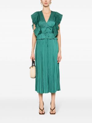Sukienka midi plisowana Ulla Johnson zielona