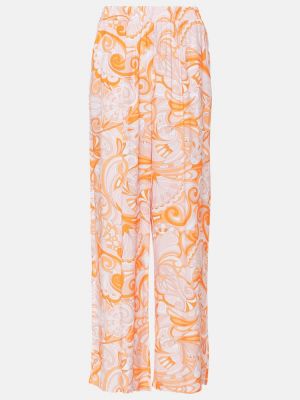 Pantaloni cu imagine cu croială lejeră Melissa Odabash portocaliu