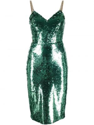 Миди рокля с пайети Philipp Plein зелено