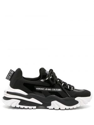 Sneakers με κορδόνια με δαντέλα Versace Jeans Couture μαύρο