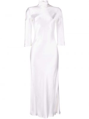Saténové šaty Galvan London bílé