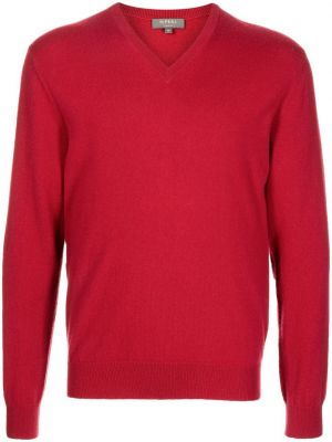 Bavlněný svetr s výstřihem do v N.peal červený
