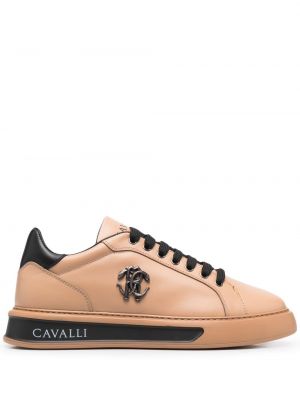 Slangemønster lær sneakers Roberto Cavalli brun