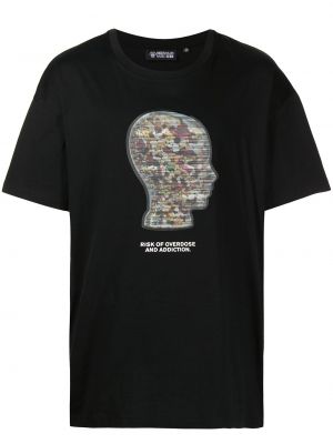 T-shirt en coton à imprimé Mostly Heard Rarely Seen noir