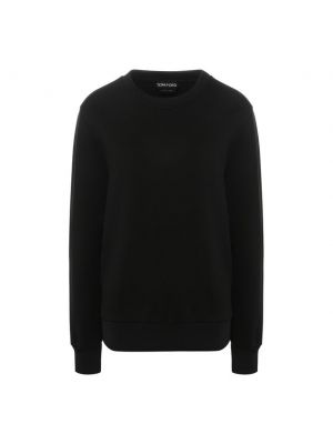 Хлопковый шелковый пуловер Tom Ford черный