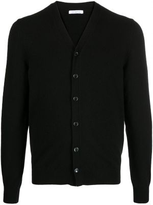 Strikkegenser med knapper med v-hals med button down-krage Malo svart