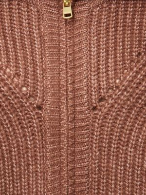 Sweter na zamek Varley brązowy