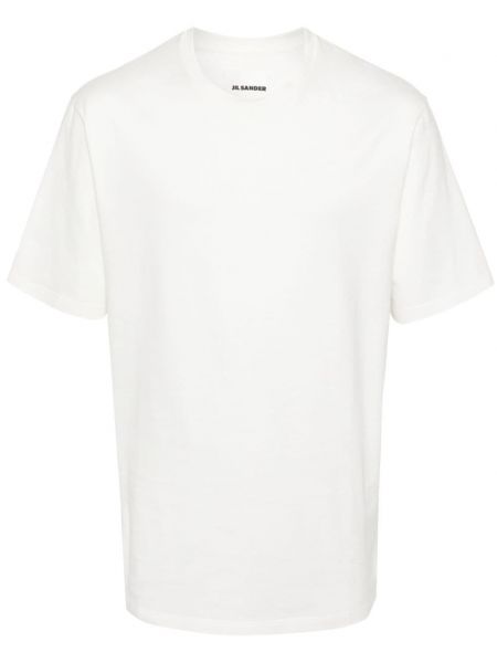 Памучна тениска с принт Jil Sander бяло