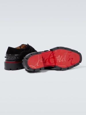 Loafers zamszowe na platformie Christian Louboutin czarne