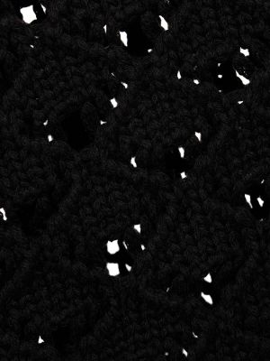 Krajkový bavlněný šněrovací kardigan Msgm černý