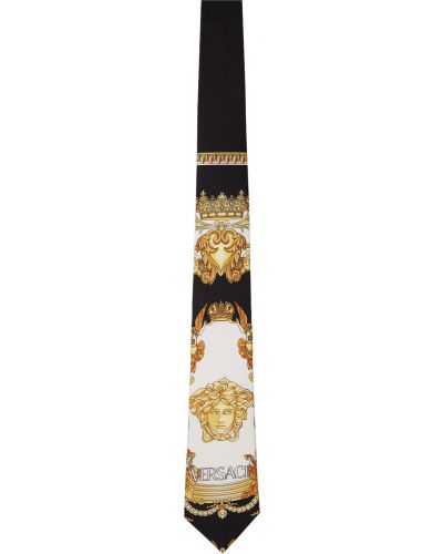 Złoty krawat z printem Versace