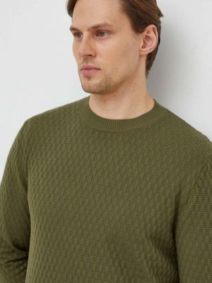 Хлопковый свитер Sisley зеленый