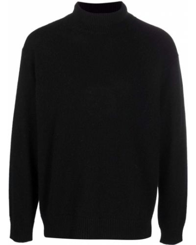 Jersey de cuello vuelto de tela jersey Laneus negro