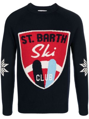 Плетен пуловер Mc2 Saint Barth синьо