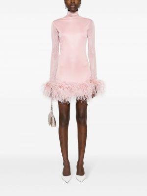 Drapiruotas suknele kokteiline su plunksnomis 16arlington rožinė