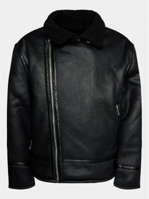 Шкіряна куртка зі штучної шкіри Redefined Rebel чорна