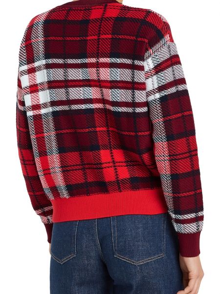 Клетчатый хлопковый свитер Tommy Hilfiger красный