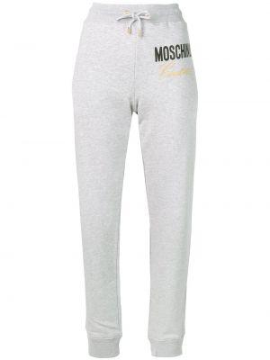 Pantalones de chándal con bordado Moschino gris