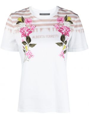 Camiseta a rayas Alberta Ferretti blanco