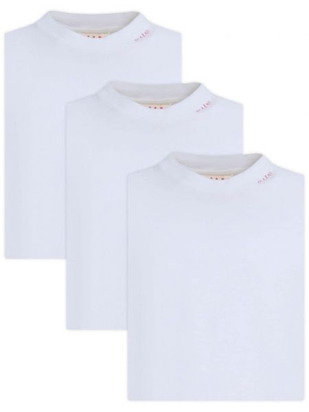 Broderet t-shirt Marni hvid